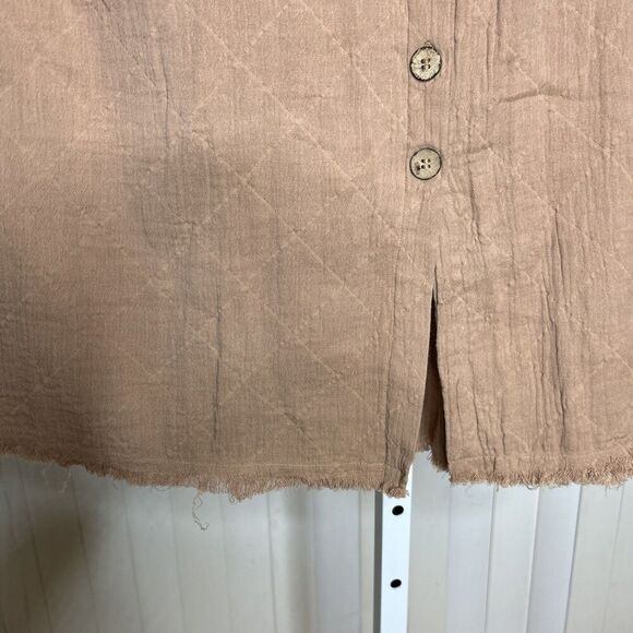 Nude Gauze Midi Skirt A Line Button Down Quilted Size S - Picture 4 of 8